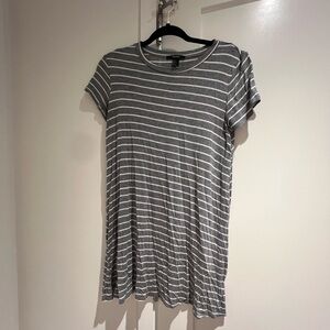 Grey stripped t-shirt dress